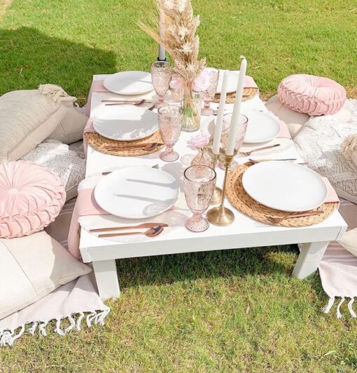 White Low Picnic Table - Image 7