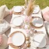 image of a white low picnic table