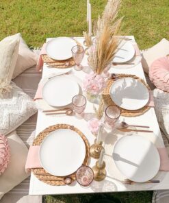 image of a white low picnic table