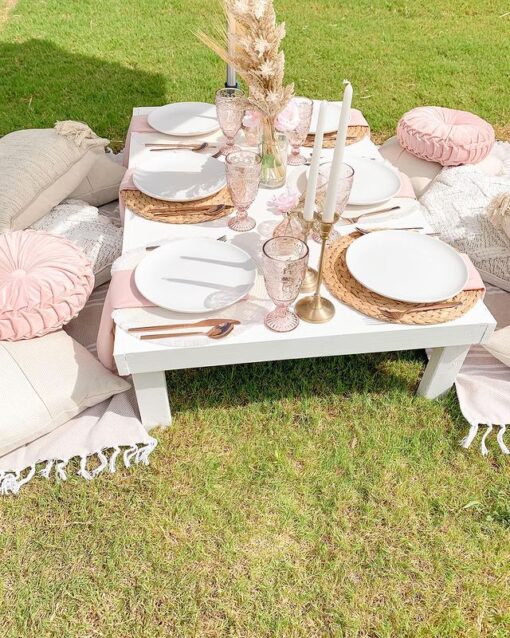 White Low Picnic Table - Image 5