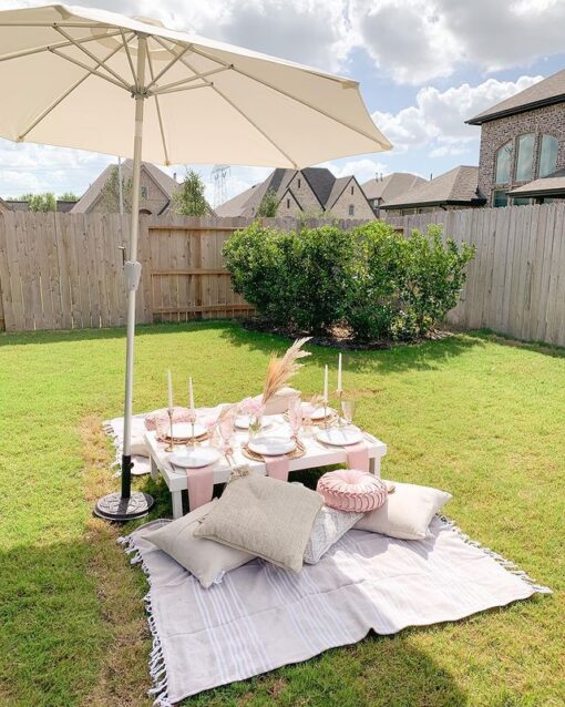 White Low Picnic Table - Image 3