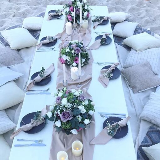 White Low Picnic Table - Image 10