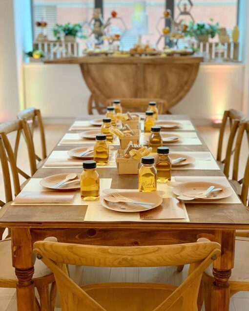 wooden farm table