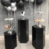 black hexagon plinths