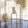 gold mirror stand