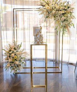 gold mirror stand