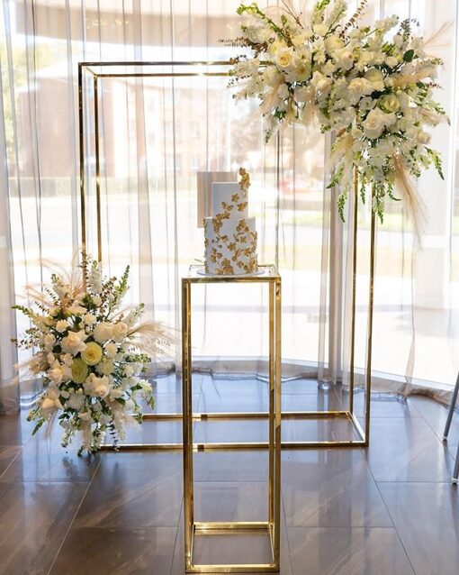 gold mirror stand