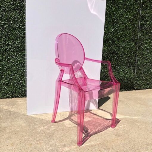 Pink acrylic chair sales