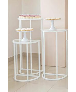 white half moon plinths