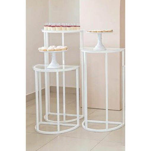 white half moon plinths