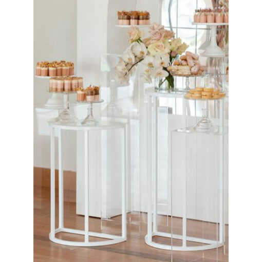 White Half Moon Plinths - Image 3