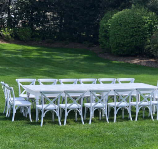 White Crossback Chair - Image 9