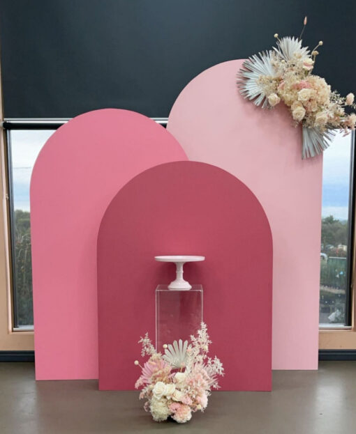 trio pink backdrops