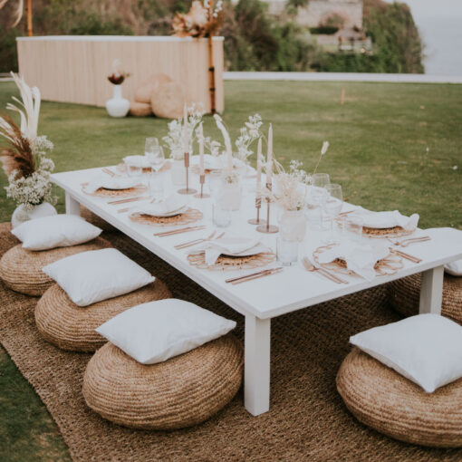 White Low Picnic Table - Image 6