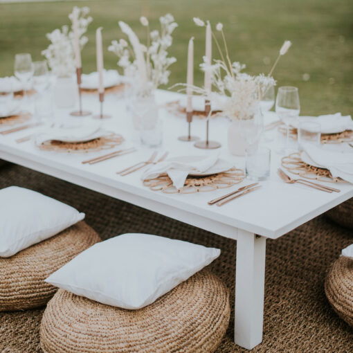 White Low Picnic Table - Image 4