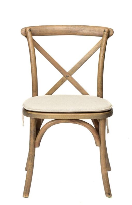 image of wood crossback chair