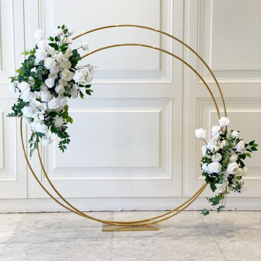 double gold round hoop