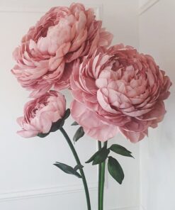 2 Blush Flowers & Bud