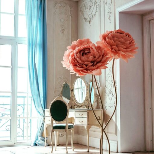 image of 3 Peach Giant Flowers