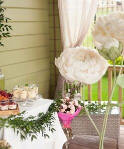 2 Ivory Flowers & Bud
