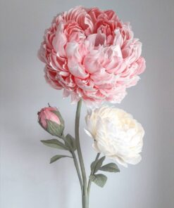 2 Pink & Ivory Flowers