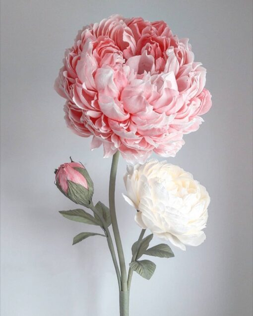 2 Pink & Ivory Flowers