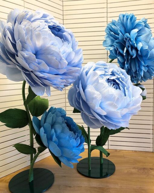 4 Blue Giant Flowers