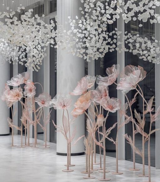Set of 10 Fabric Standing Flowers