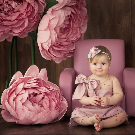 3 Mini Blush Standing Flowers on metal base - Image 2