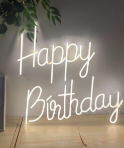 happy birthday neon sign