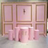 image of a pink & gold 3D wall