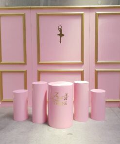 image of a pink & gold 3D wall