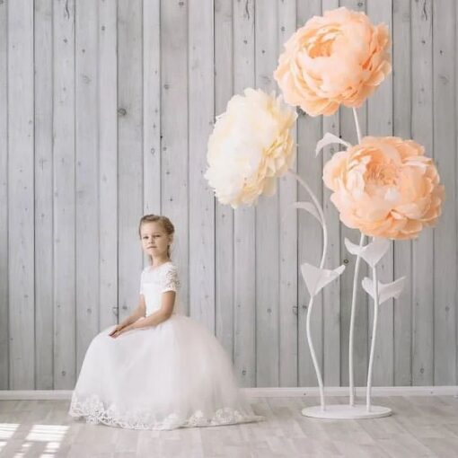 3 Ivory Giant Flowers
