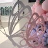 pink & white freestanding butterflies