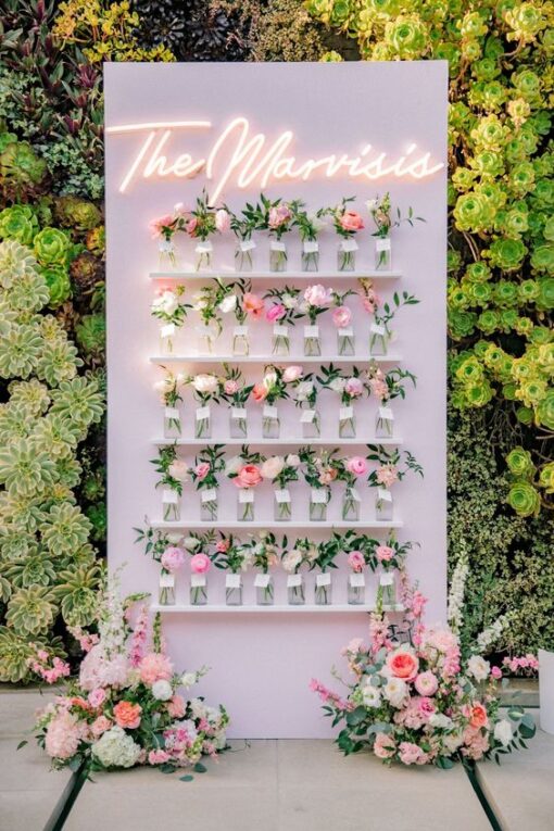 image of a floral display wall