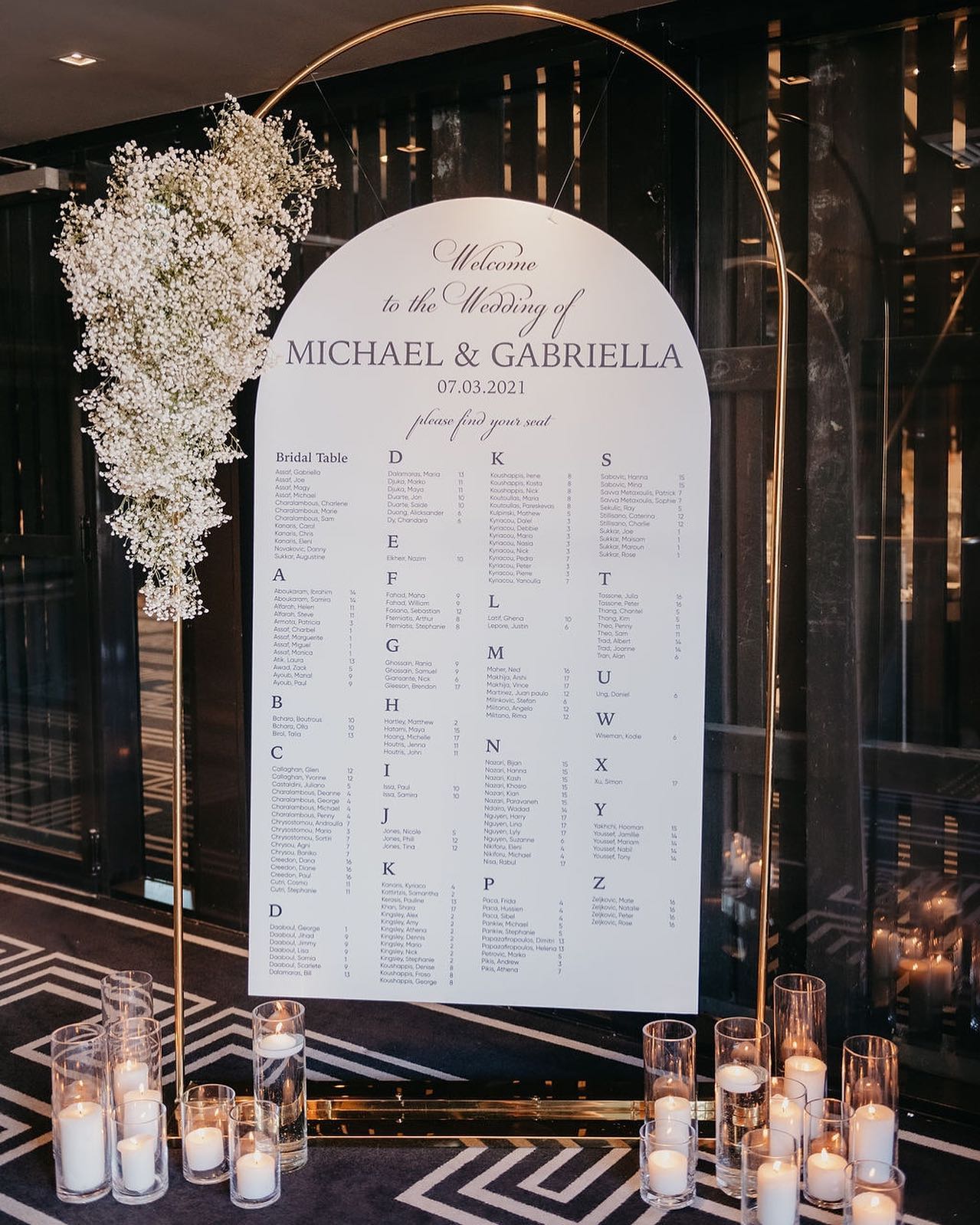 Elegant Seating Chart Display