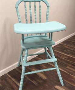 image of a blue baby high chair