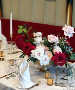 Burgundy & Blush Rose Centerpiece