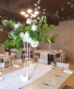 Tall White Rose & Greenery Centerpiece