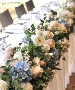 Blush & Blue Floral Table Runner