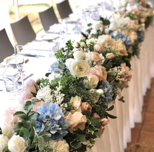 Blue & Pink Floral Centrepiece