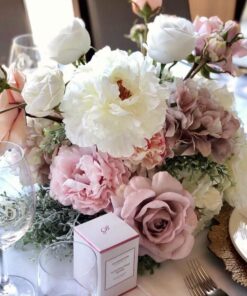 Blush and Ivory Rose Centerpiece