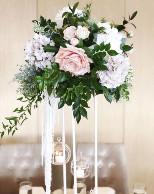 Peach & White Greenery Centrepiece