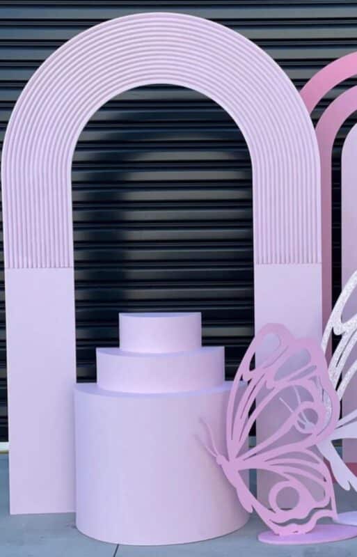 Lavender Half Ripple Arch MagicFlowersEventRentals Event and Party