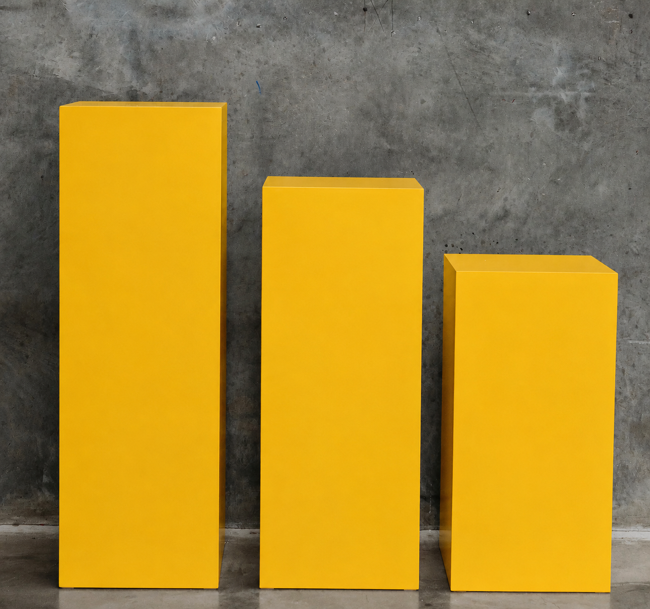 Mustard Yellow Square Plinth AI-generate conceptual mockup