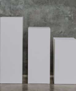 White Wooden Square Plinth