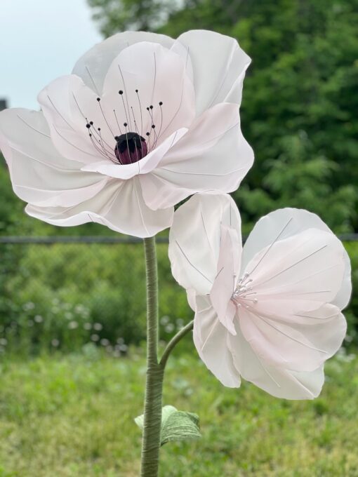2 Silk Poppy on metal base - Image 2