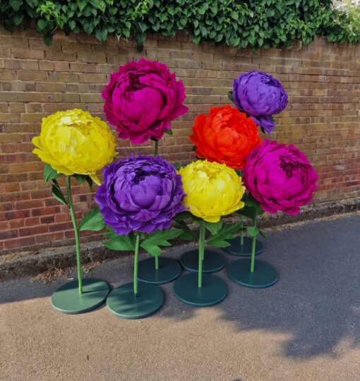 7 Single Jumbo Flowers on metal base