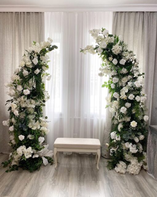 Greenery & White Floral Cascade