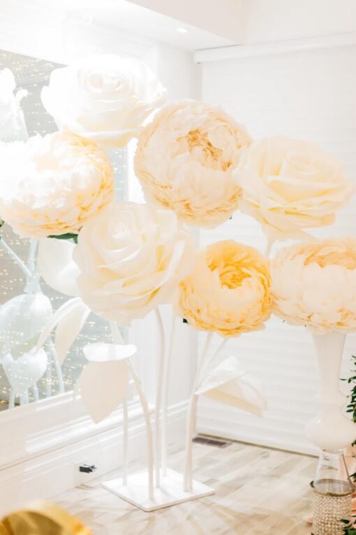 6 Ivory & White Standing Flowers